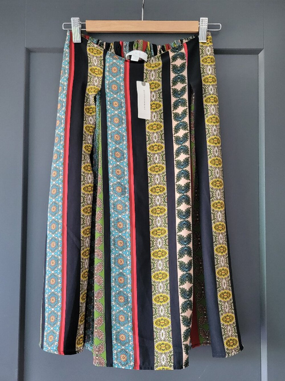 Anthropologie Eri - Ali Scarf Print Pleated Crepe Midi Skirt Size S NWT! - Picture 2 of 12